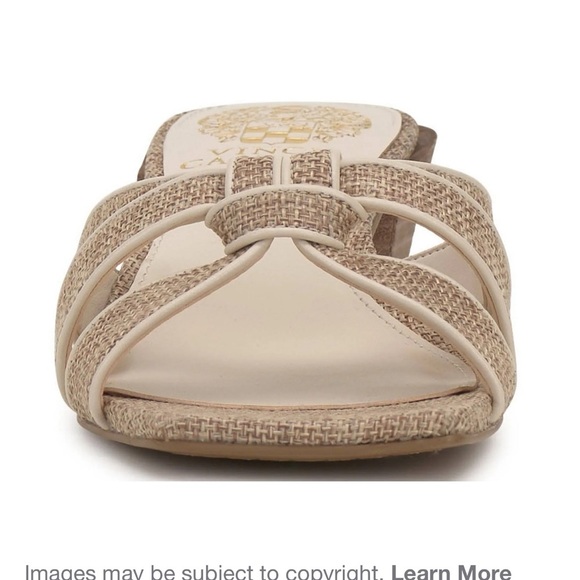 Vince Camuto Knotted Canvas Mules Selarin Sandals slip on block heel NEW - Picture 2 of 10